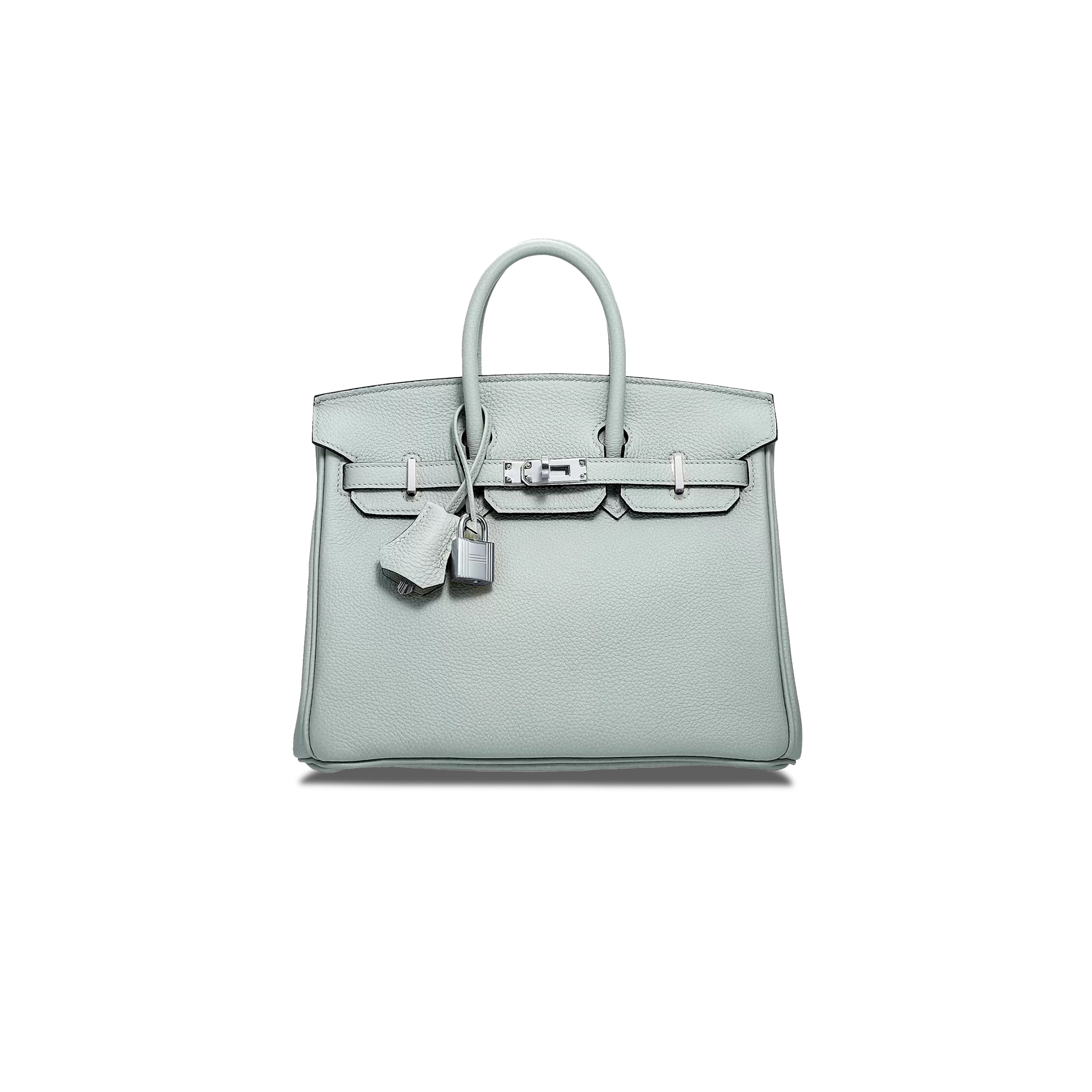 HERMÈS BIRKIN 25 TOGO LEATHER CRYSTAL GREY SILVER BUCKLE 529794 (25*18*13cm)